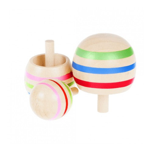 Wooden Spinning Tops, Set of 3