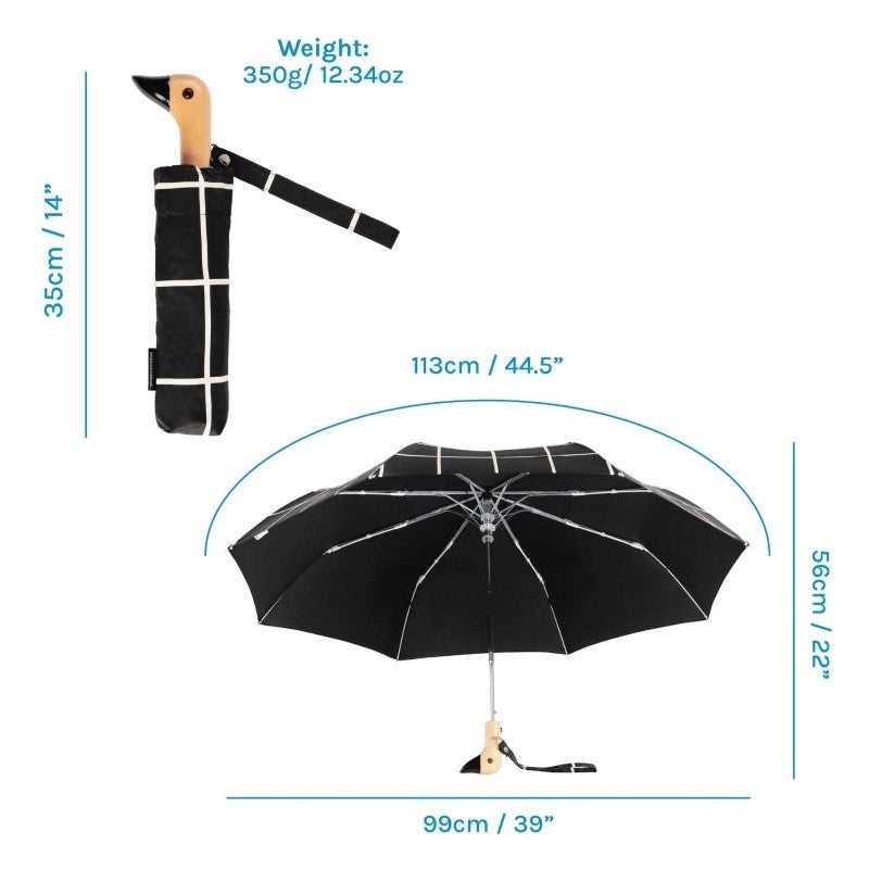 Duckhead Black Grid Eco-Friendly Umbrella