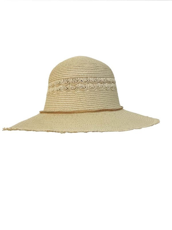 Brim Straw Hat W/Tassel Strap