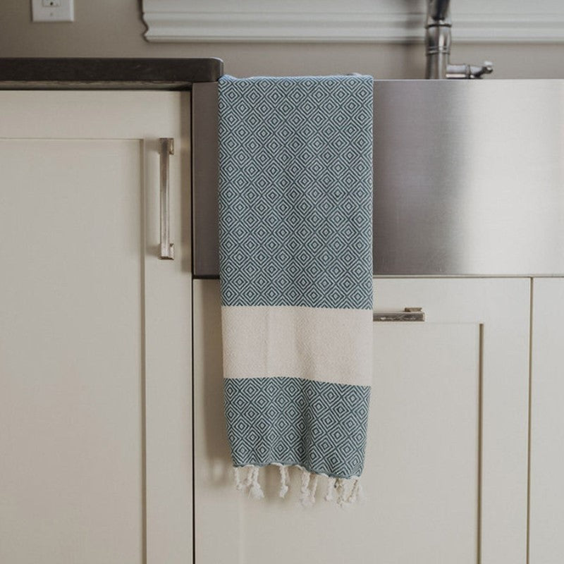 Pokoloko Diamond Turkish Towel, Prussian
