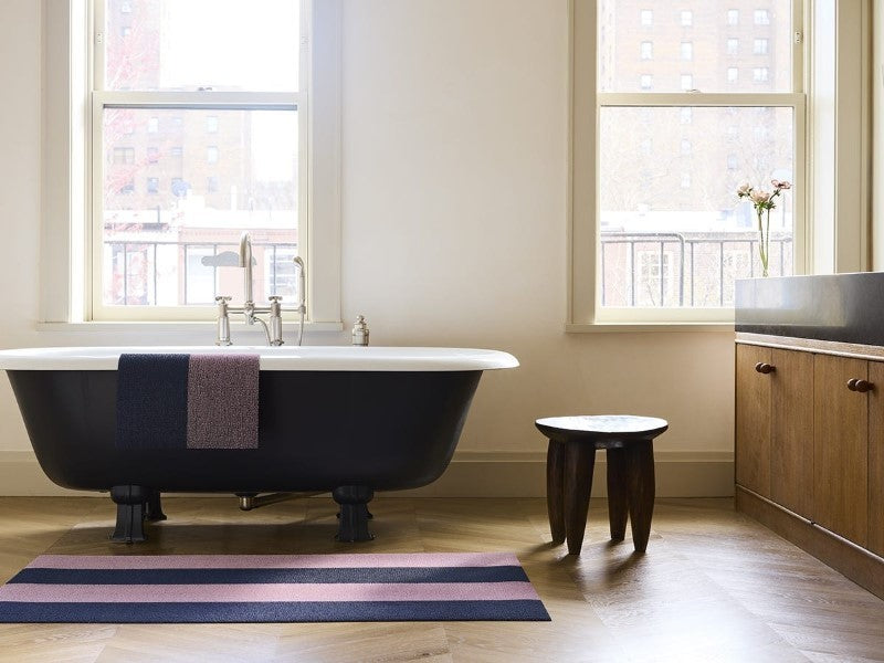 Chilewich Duo Stripe Shag Mat, Berry