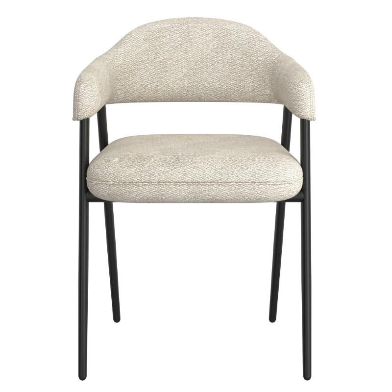 Archer Dining Chair Beige Fabric and Black