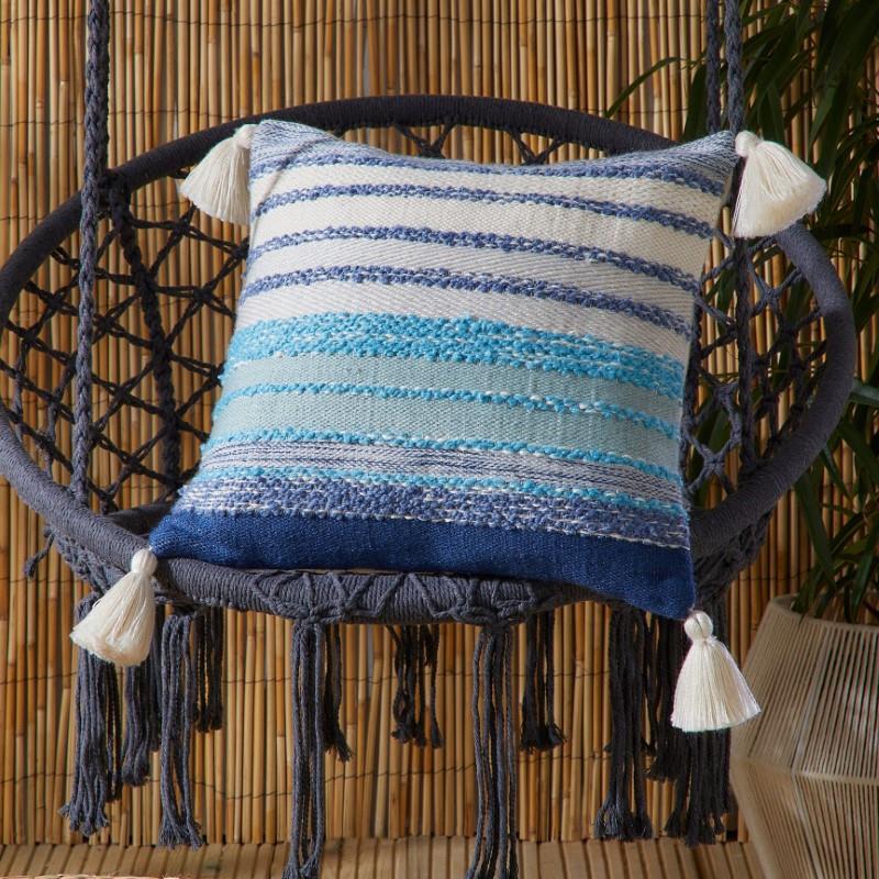 Grayson Blue Indoor Cushion, 17&quot;Sq