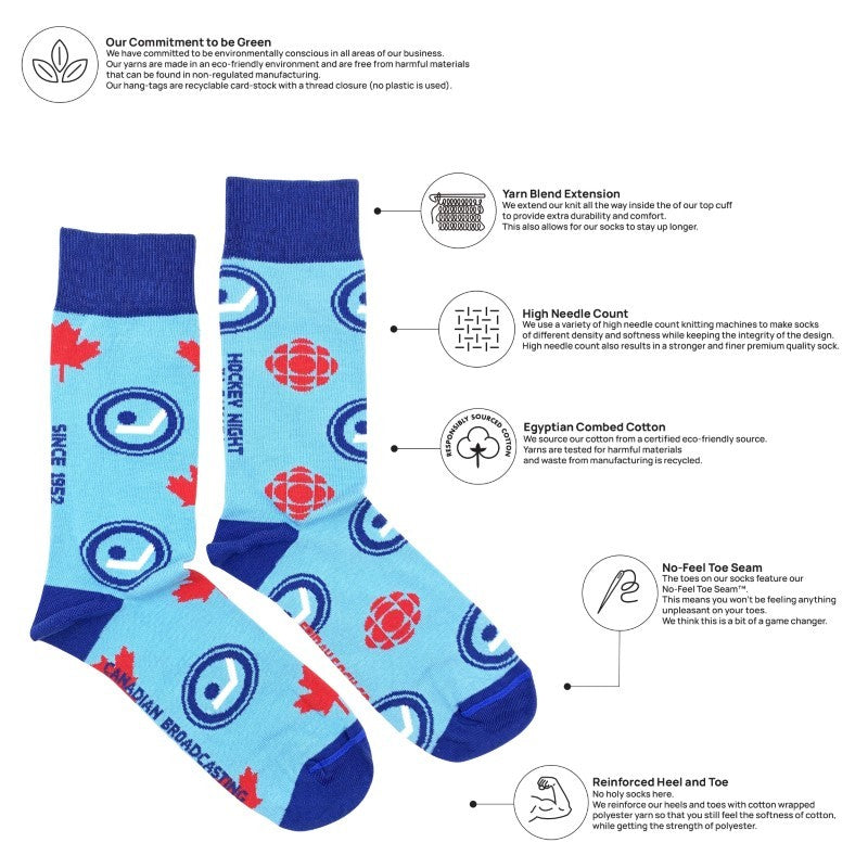 CBC Hockey Night in Canada Socks - Lg