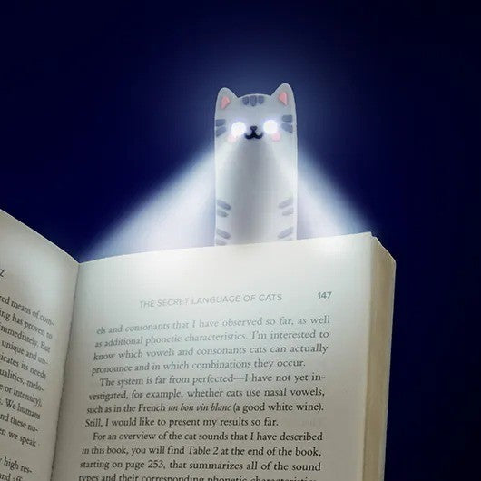 Cat Reading Light &amp; Bookmark