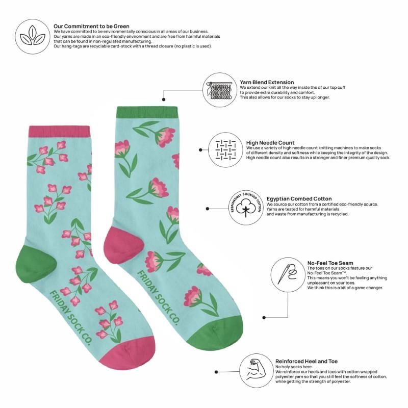 Sweet Pink Flower Socks - Sm