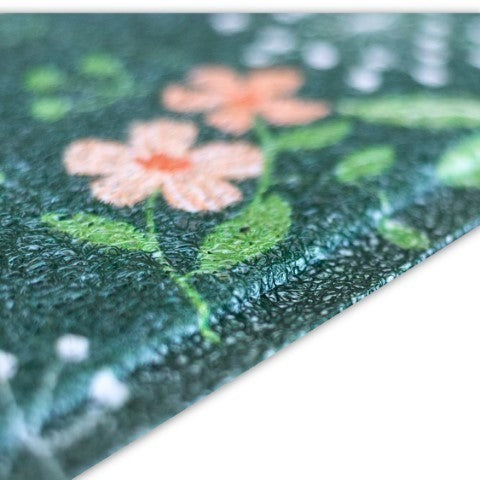 Green Floral Matologie Doormat, 24" x 36"
