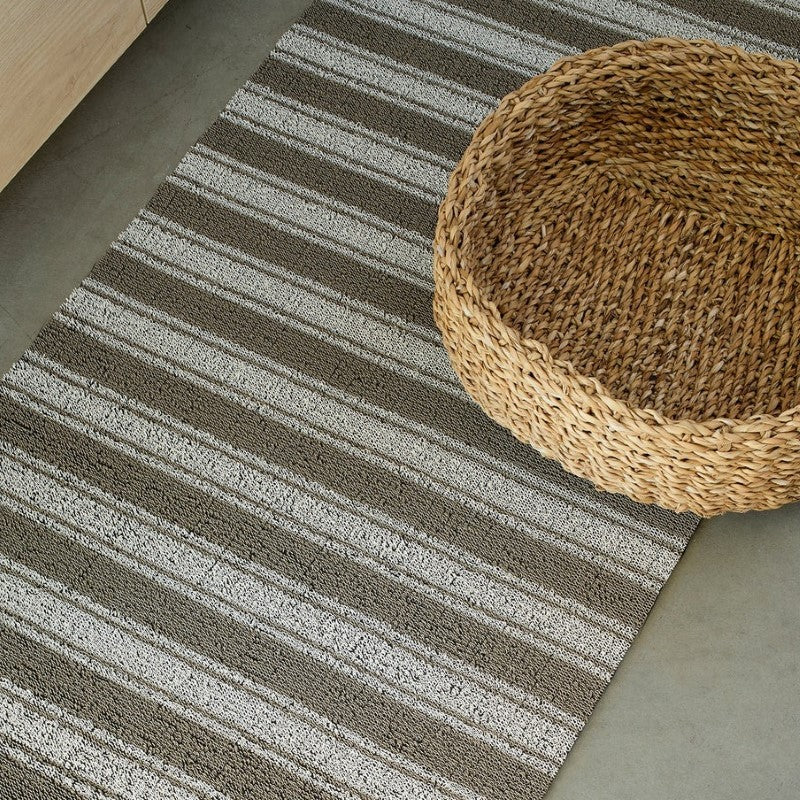 Chilewich Boardwalk Stripe Shag Mat, Walnut