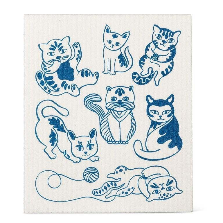 Playful Cats Dishcloth &amp; Kitchen Towel Set of 2