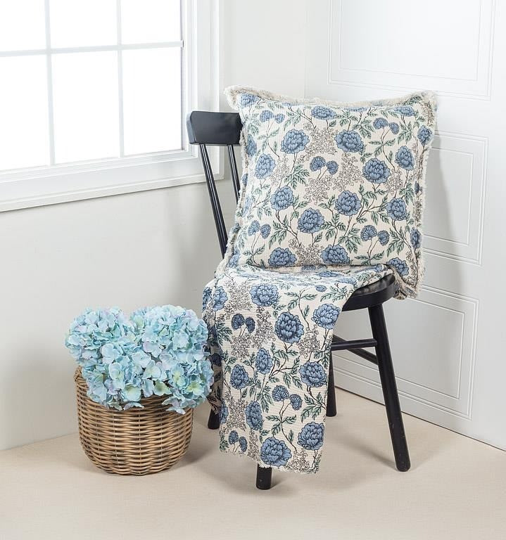 Square Floral Pillow, 20"Sq