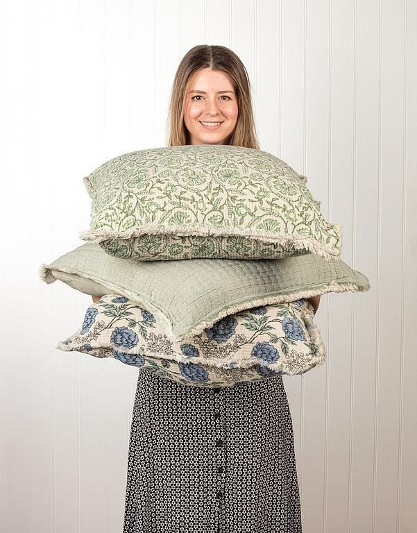 Square Floral Pillow, 20"Sq
