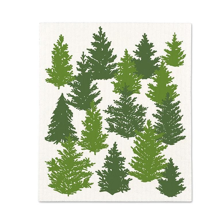 Pine Trees Dishcloth &amp; Tea Towel Set Of 2