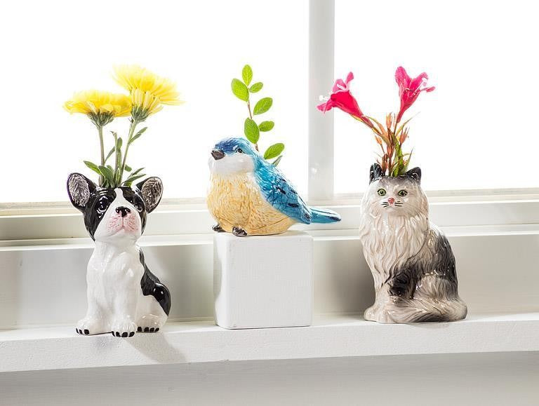 Sitting Bluebird Bud Vase