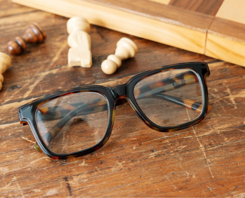 Cliff Tortoise/Black — Blue Light Reading Glasses