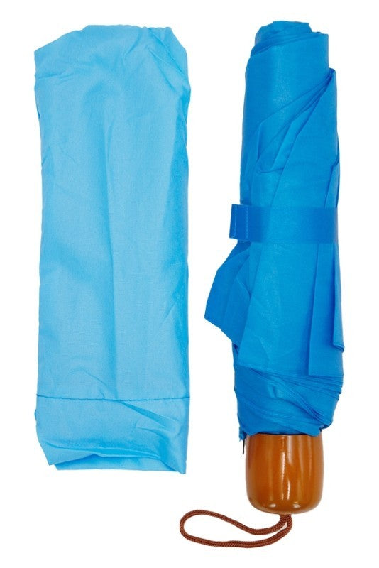 Solid 8-panel 3-fold Manual Compact Umbrella