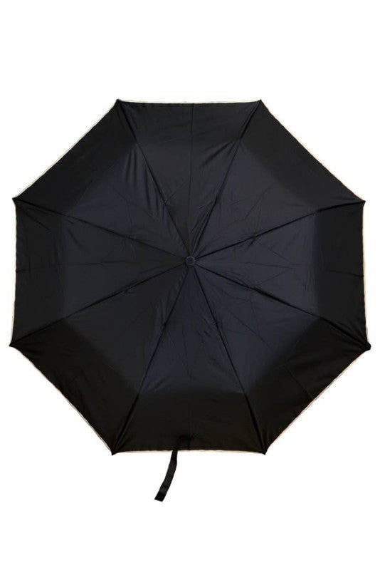 Solid Khaki Outline Compact Travel Size Umbrella