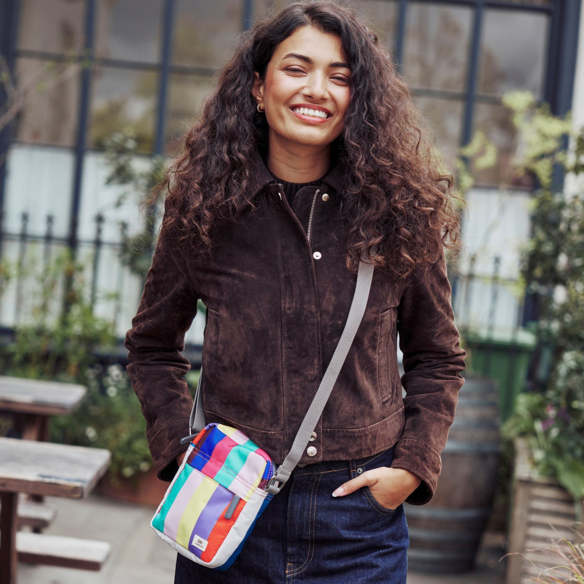Bond Pocket Crossbody Bag in Wide Multi Stripe