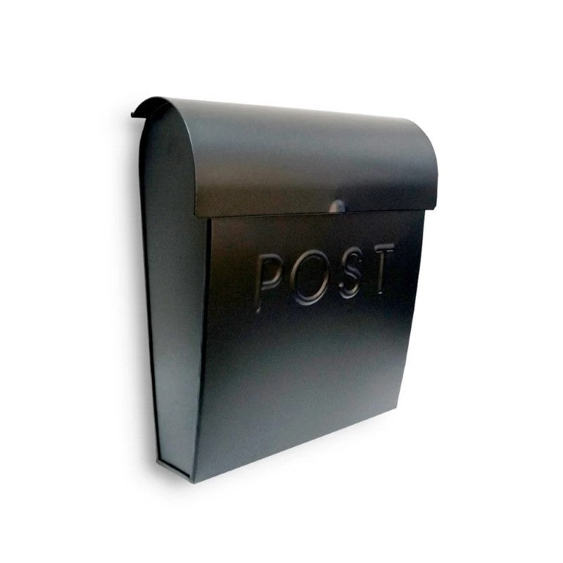 Black 'POST' Mailbox