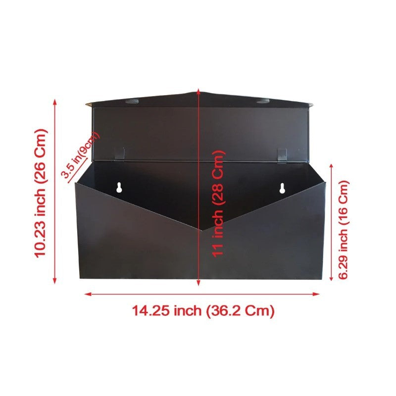 Black Long Envelope Mailbox