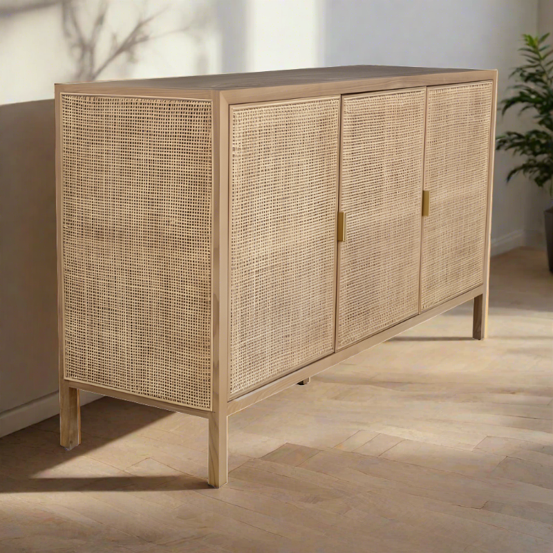 L.H. Imports Natural Rattan Sideboard
