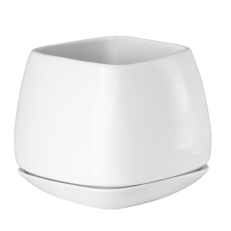 Mod Cube Planter with Saucer Base