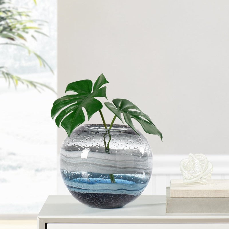 Andrea Swirl Vase - Blue