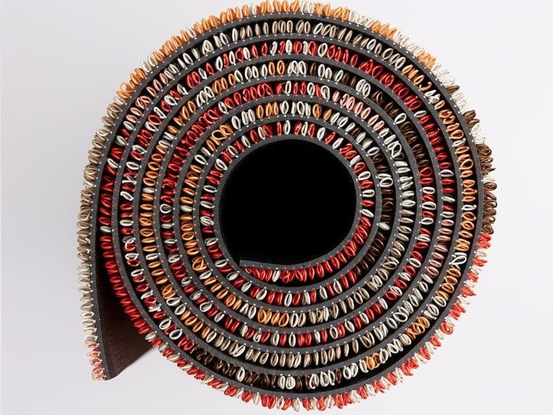 Chilewich Pop Stripe Shag Floor Mat, Paprika