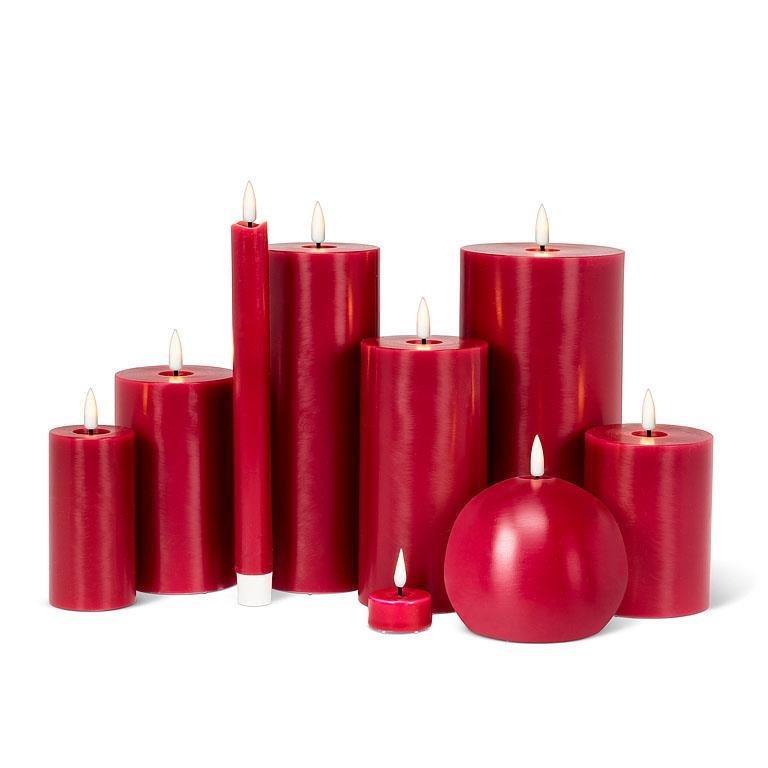 Red led deals pillar candles