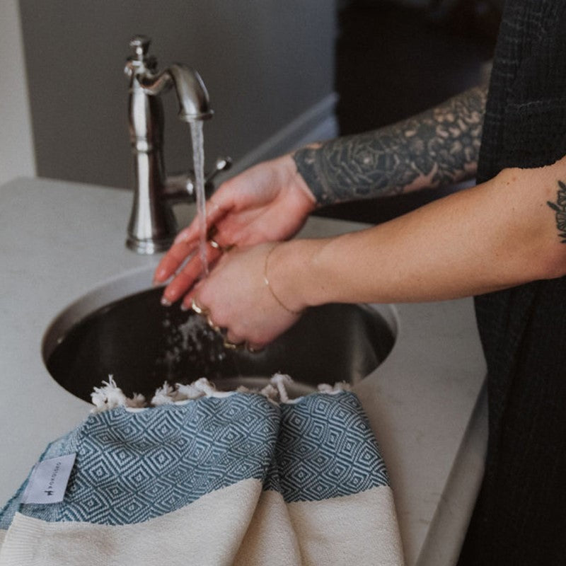 Pokoloko Diamond Turkish Towel, Prussian