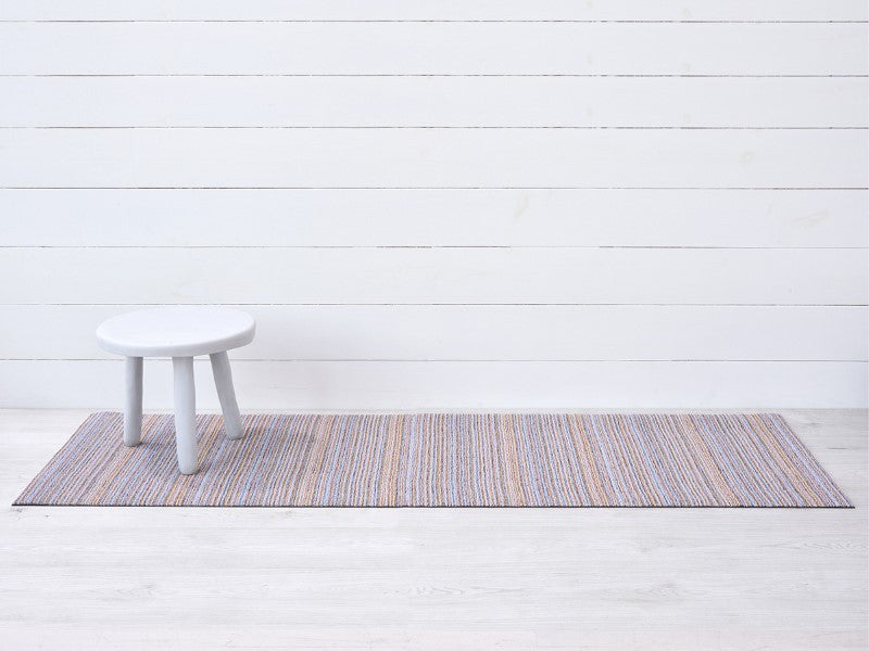 Chilewich Indoor/Outdoor Skinny Stripe Shag Mat, Periwinkle