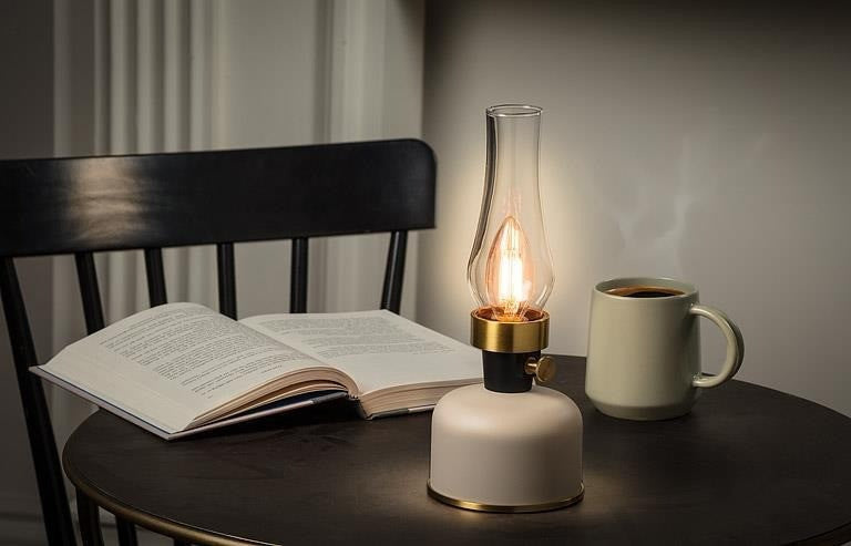 LED Lantern Lamp with Chimney, 10.5"H