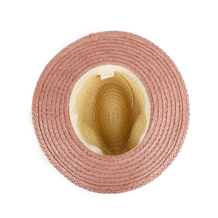 Dual Tone Panama Straw Hat w/Bow Trimmings