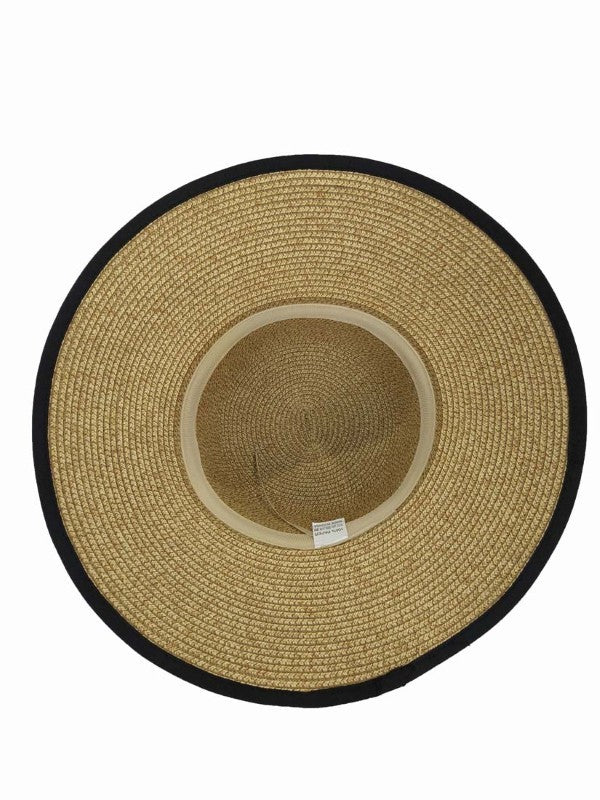 Straw Sun Hat with Ribbon Bowknot