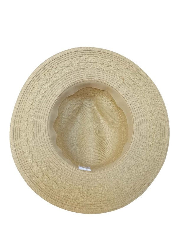 Straw Fedora With Suede Band