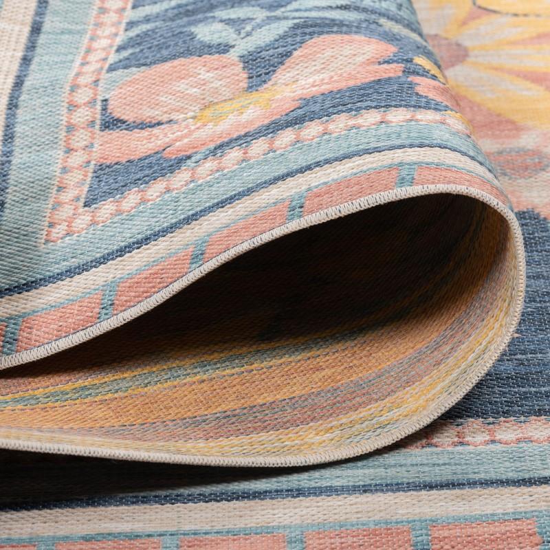 Marbella Orange Flowers Outdoor Rug