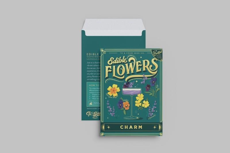 Edible Flowers (Charm) - Seed Packet &amp; Cocktail Recipe