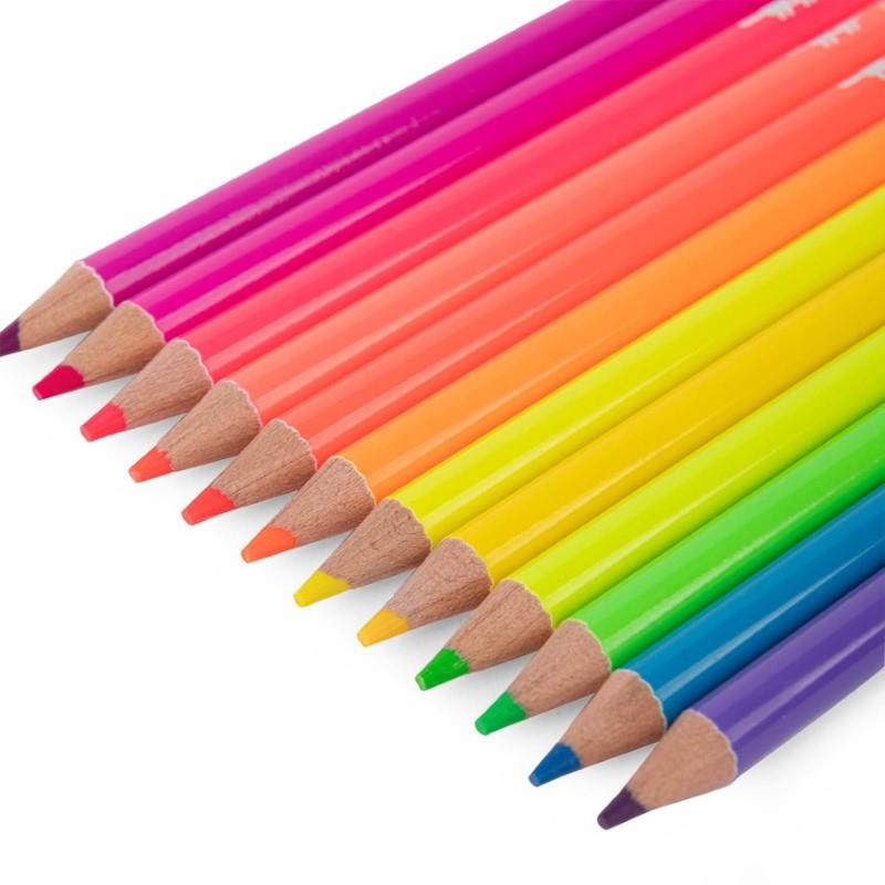 12 Neon Colouring Pencils