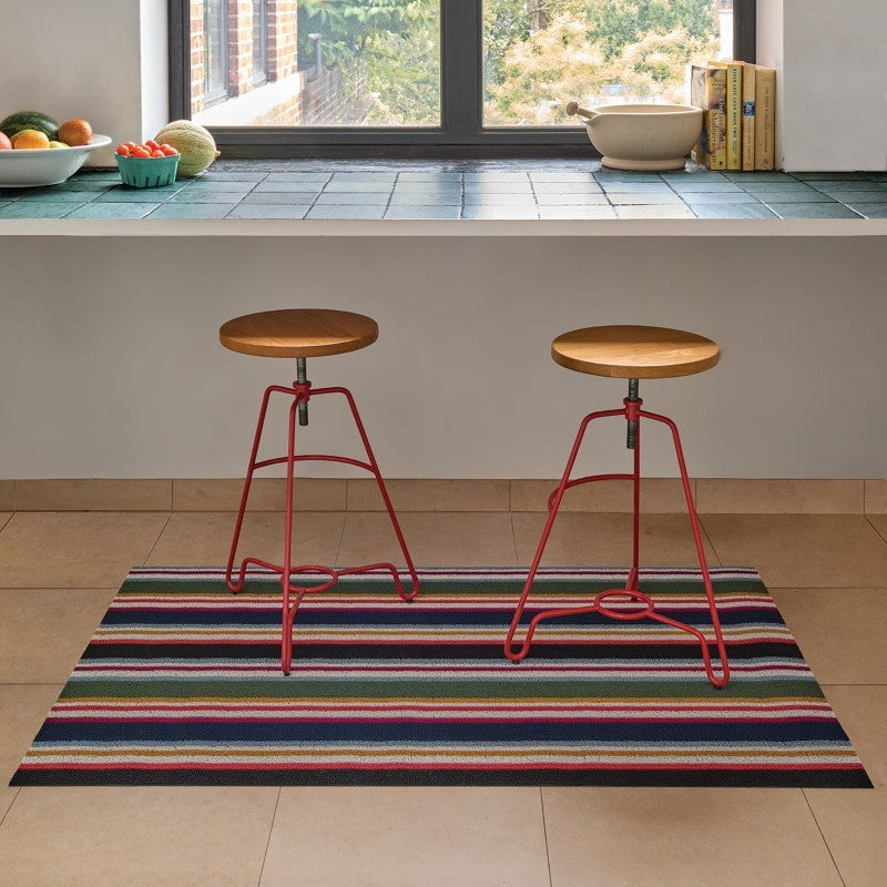 Chilewich Shuffle Stripe Shag Mat, Petunia