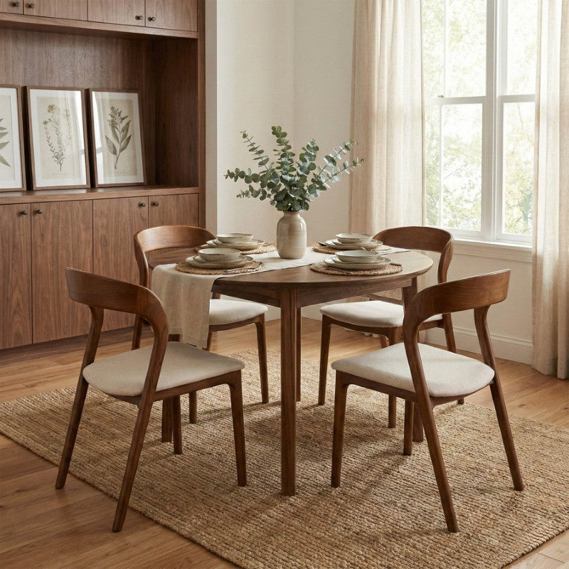 Gia 40" Round Dining Table - Warm Pecan