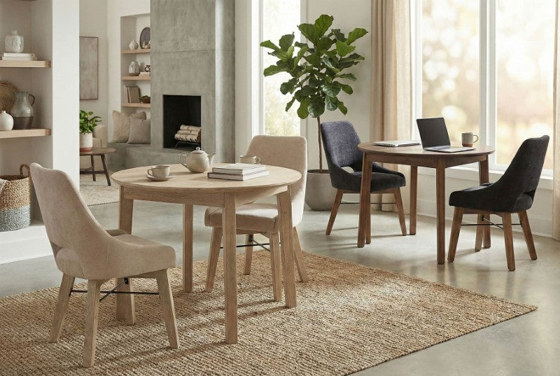 Gia Curved Dining Chair - Sand/Light Driftwood