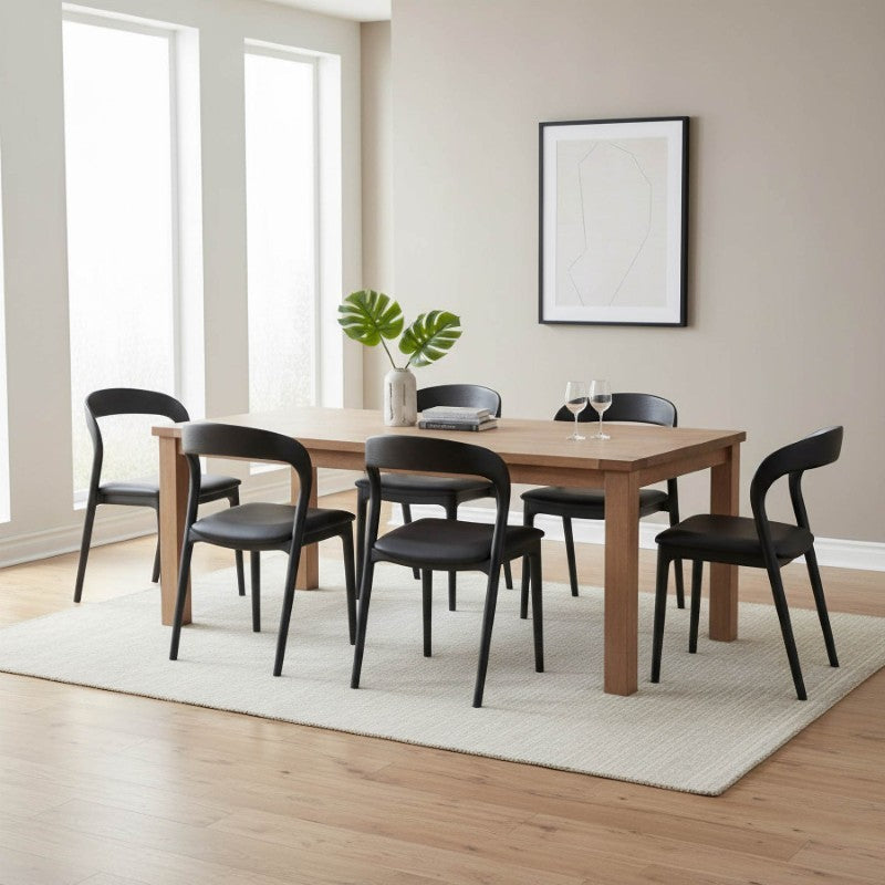 Rotondo Dining Chair - Black Frame w/ PU Seat