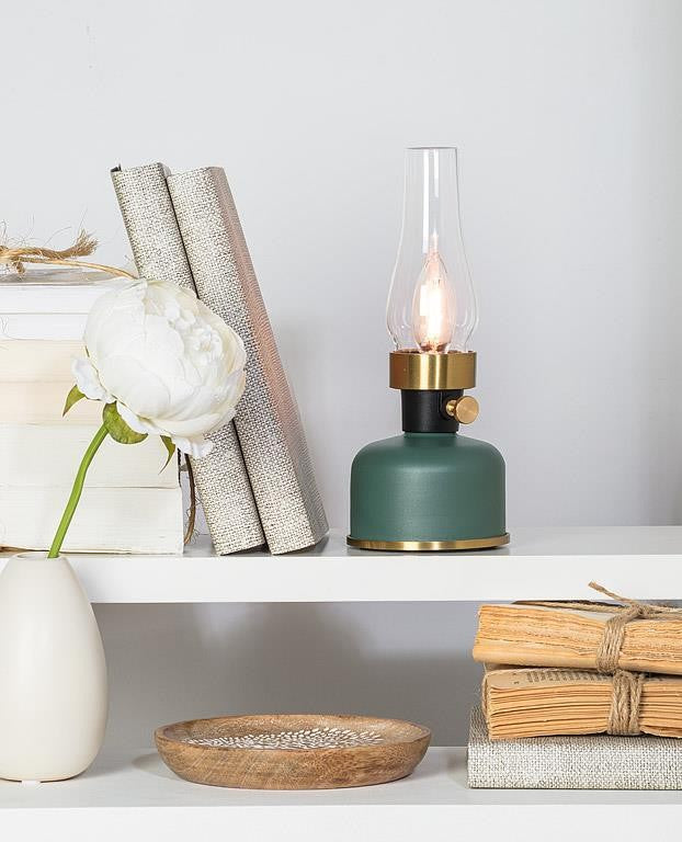Lantern LED Lamp with Chimney, 9"H