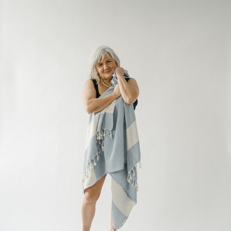 Pokoloko Diamond Towel - Blue Jean