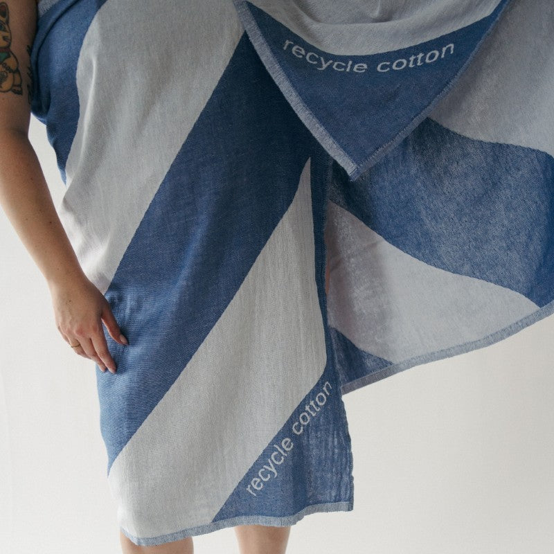 Pokoloko Diagonal Towel - Stone Blue