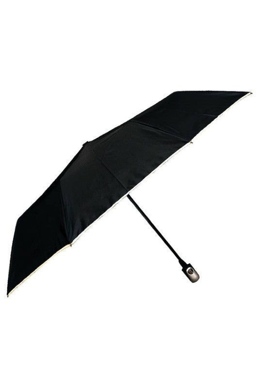 Solid Khaki Outline Compact Travel Size Umbrella