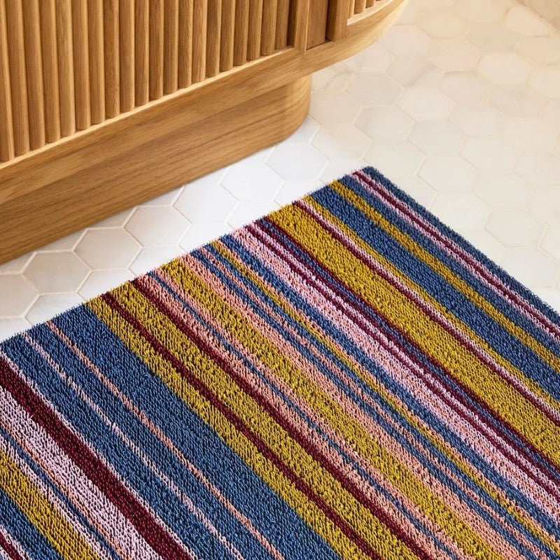 Chilewich Echo Stripe Shag Mat, Dusk