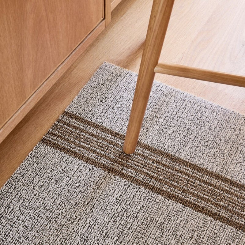 Chilewich Relay Stripe Shag Mat, Ivory