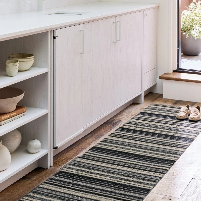 Chilewich Echo Stripe Shag Mat, Shadow