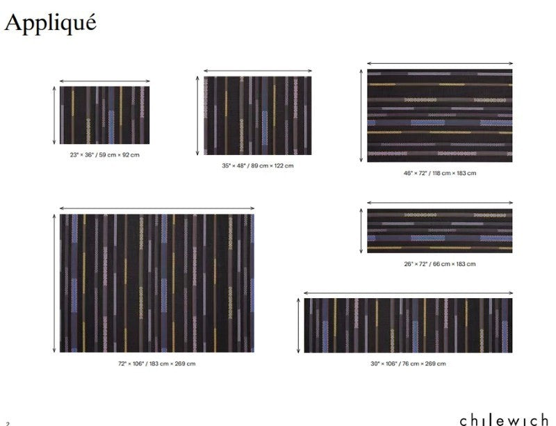 Chilewich Applique Woven Mat, Nero