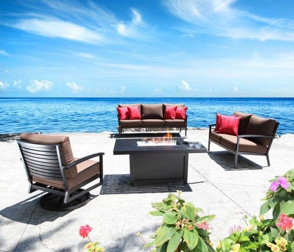 Monaco 50"D x 30"H Outdoor Round Dining Firepit